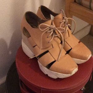 Jeffrey Campbell leather platform sneakers sz 8.5